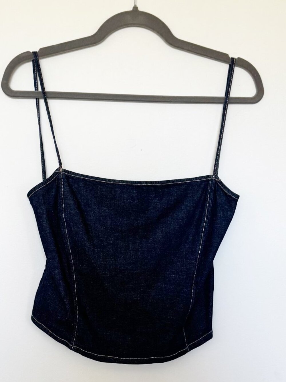 Women's Zara TRF dark wash denim top - open back - size large